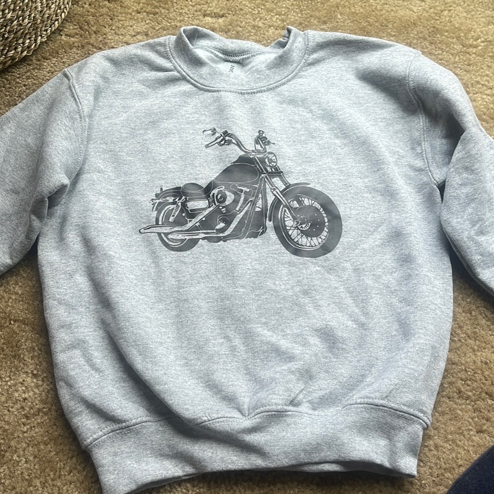 Kids xs motorcycle sweatshirt grey